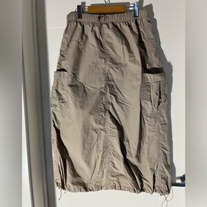 Love Tree Nylon Beige Cargo Skirt with Pockets